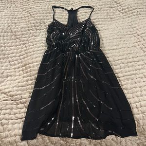 Black Sequin Express Semiformal Dress